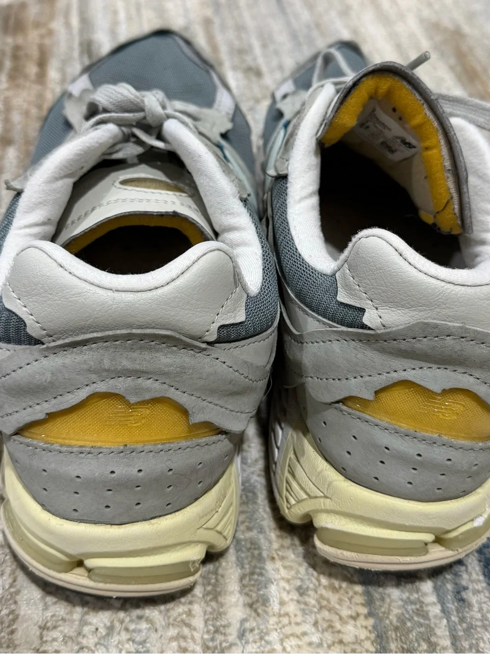 New Balance Grey, White & Blue Accent Running Sneakers